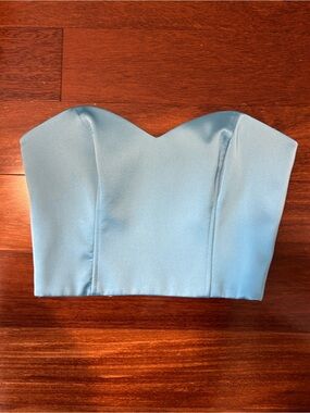 PRIMARK Strapless Sweetheart Crop Top in Light Blue